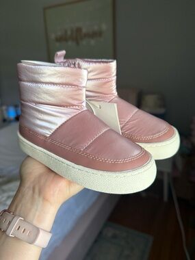 Zara Kids Rose Pink Quilted Slip-On Boots